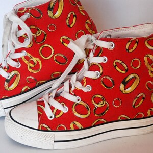 canvas sneakers vintage coachella all star hi tops womens shoes goth rock size eu 37 uk4 us 6 lord the rings graphic print red summer shoes