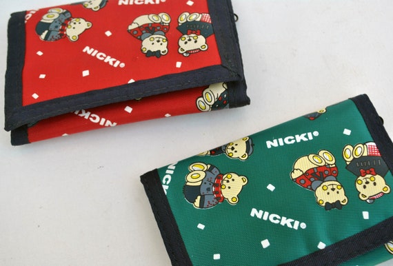 vintage Nicki red Green bear wallet 90s unisex sm… - image 3