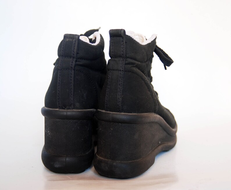platform shoes sneakers womens vintage platforms chunky high tops millitary goth rock shoes boots black size eu 39 us 8 uk 6
