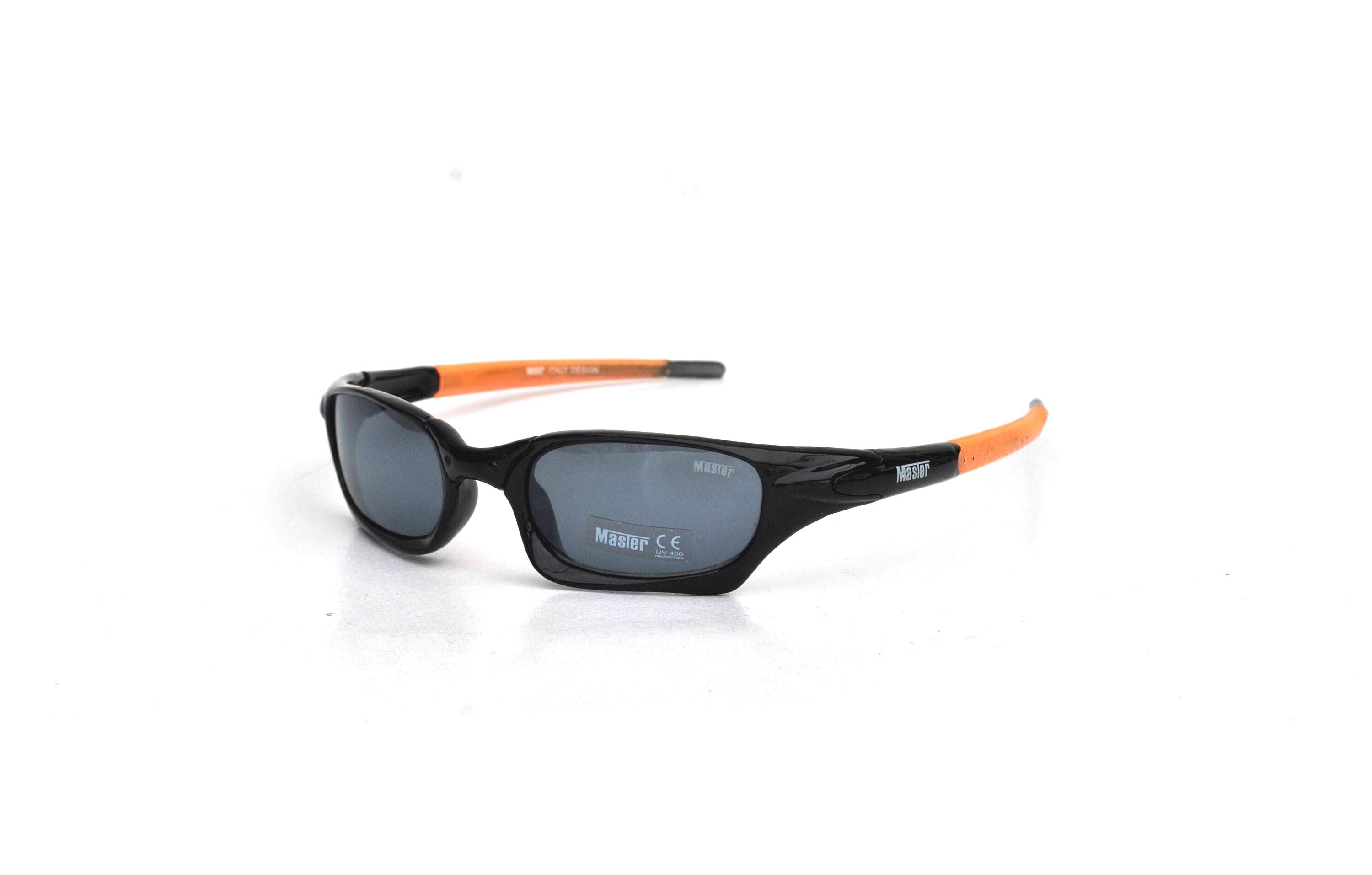 Wraparound Sport Sunglasses • Black & Orange Y2K Shades  display picture 3