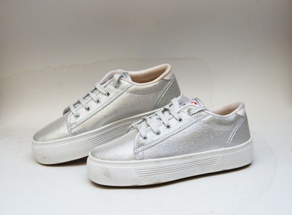 silver platform sneakers