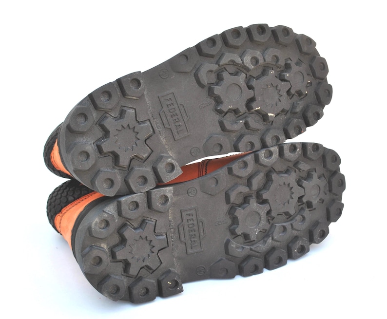 Vintage Orange Hiking Boots • Chunky Mountaineering Boots • 90s Gorpcore Footwear • Retro Outdoor Platforms • Unisex size eu 40 uk 7 us 9 image 6