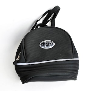 Y2K Mini-Rucksack | Schwarzer Kleiner Rucksack | 2000er Jahre Retro Logo Tasche | Vintage Mini Rucksack | Streetwear Tasche