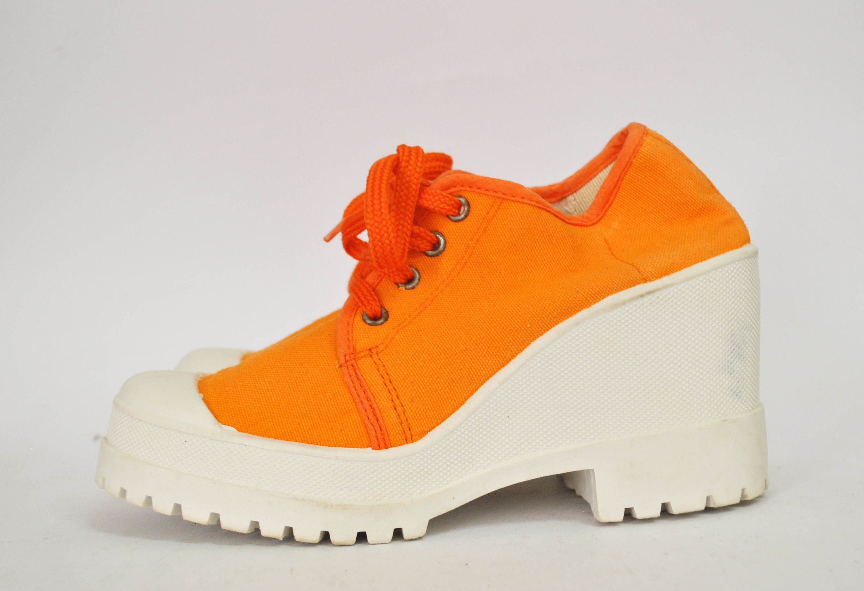 Orange Platform Shoes Sneakers Womens Vintage Chunky Sneakers - Etsy UK
