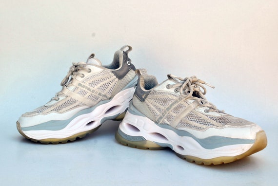buffalo platform shoes chunky sneakers y2k gray w… - image 3