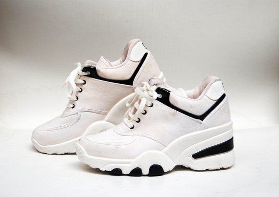 High platform sneakers white best sale