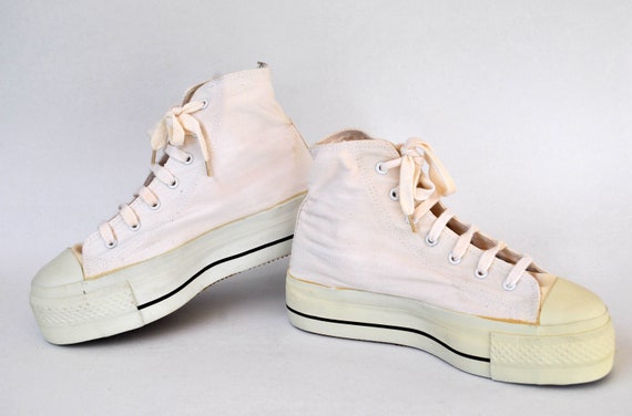 vintage shoes natural all star shoes hi tops wome… - image 3