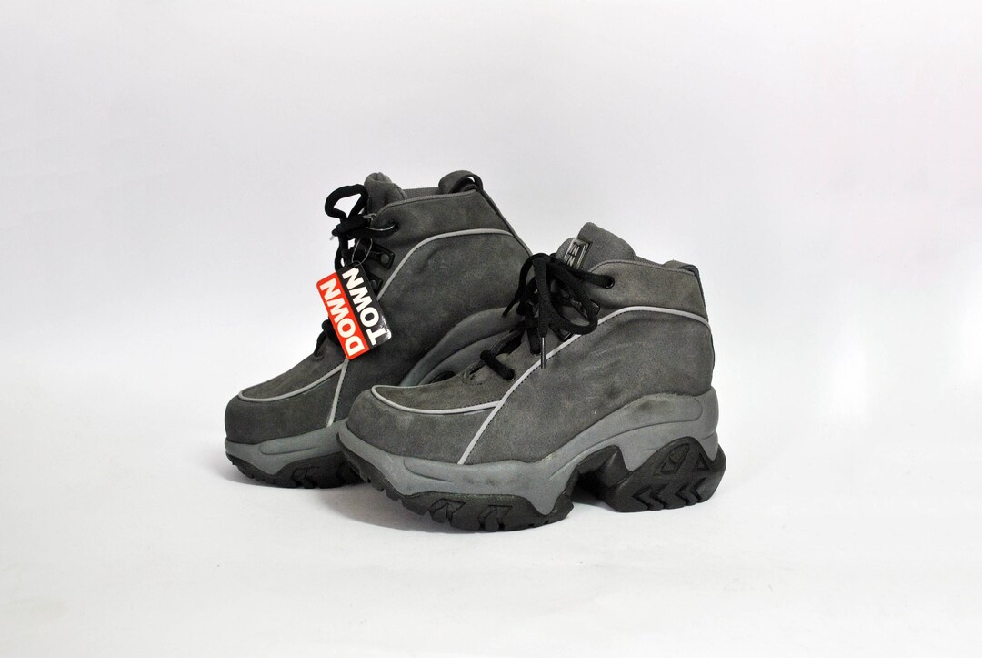 Platform Shoes Sneakers Womens Shoes Gray Boots 90s