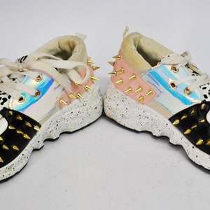 Chunky Studded Sneakers – Platåskor med statementmönster – Retro Streetwear Sneakers – Unisex Modeskor Storlek EU 40 UK 7 US 9 bild 4