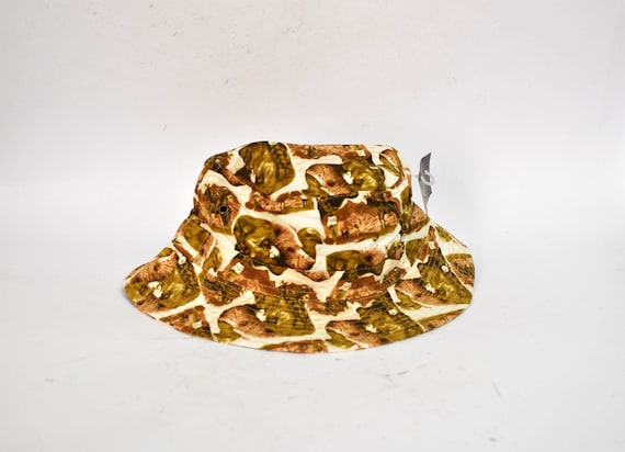 vintage native indian hat bucket beach hat beige … - image 1