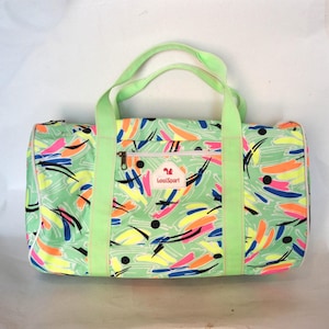 Borsone sportivo vintage / Borsa da palestra pastello anni '80-'90 / Borsa sportiva con motivo astratto / Borsone da viaggio retrò / Borsa da allenamento al neon