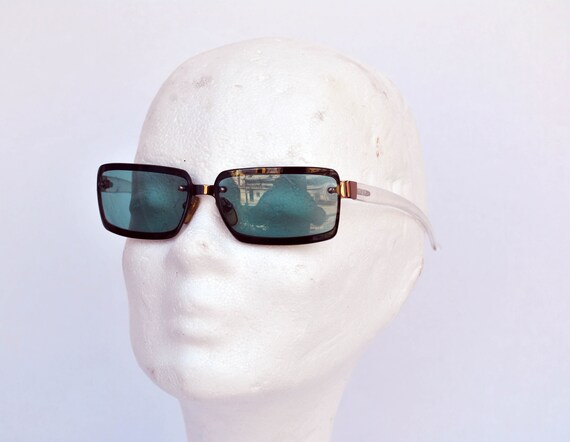 vintage byblos Green lens sunglasses retro eye we… - image 6