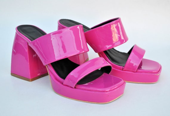 Pink platform summer shoes Fuchsia platforms y2k … - image 4