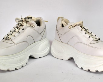 Platform Sixty Seven Shoes Sneakers White Chunky Y2k Rock - Etsy