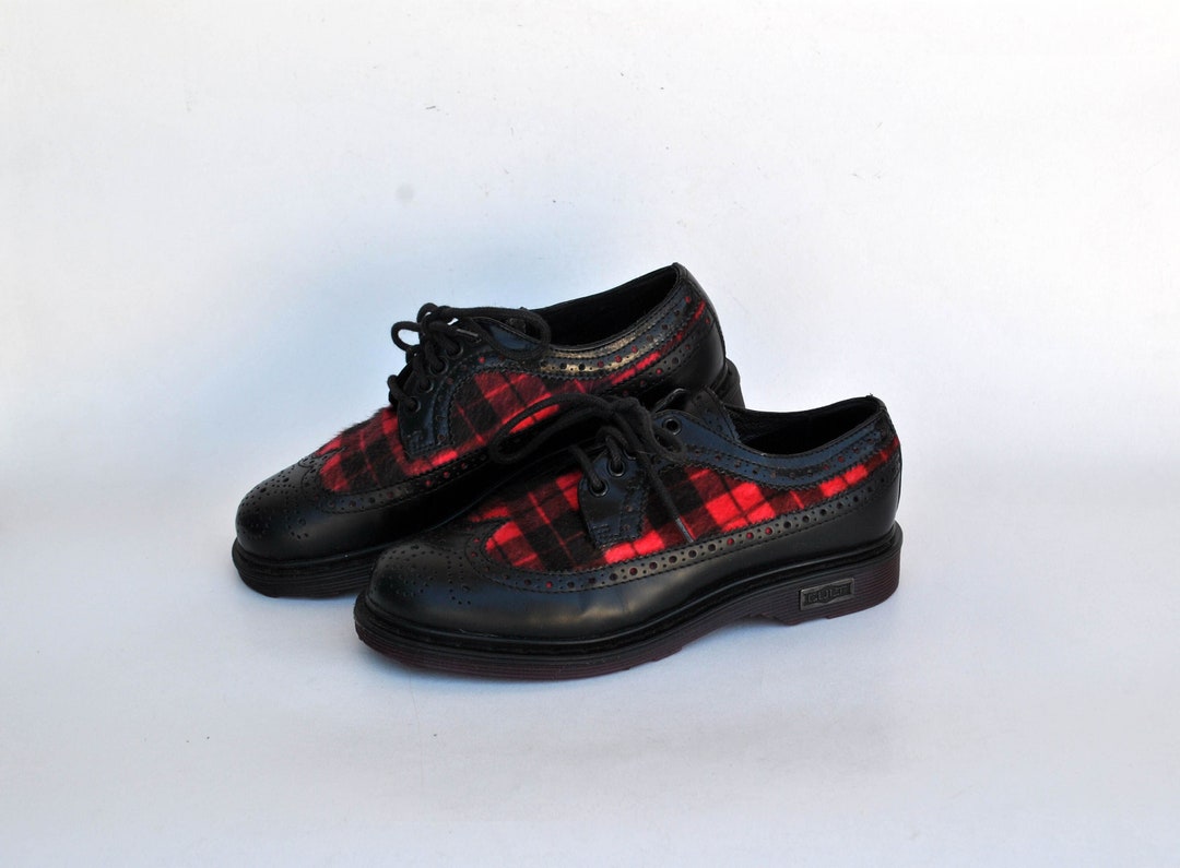 Britse stijl goth rock punk schoenen zwart en rood oxford stropdas lederen casual damesschoenen maat eu 38 uk 5 ons 7 vintage zadel schoenen Etsy Nederland