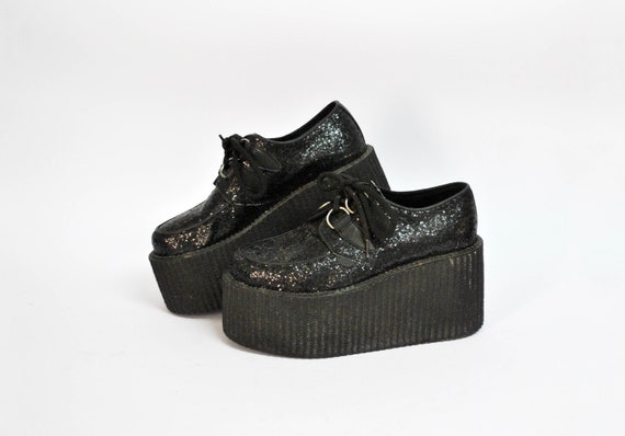 DEMONIA Creeper-402 Creepers - Black Leather