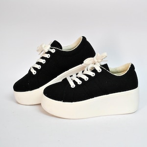 platform shoes sneakers womens vintage platform chunky sneakers canvas black vintage high tops goth rock shoes size eu 36 uk 3 us 5