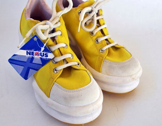 Y2k Platform Shoes Vintage Sneakers Yellow Platform Boots
