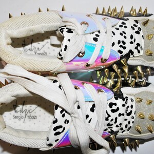 Chunky Studded Sneakers – Platåskor med statementmönster – Retro Streetwear Sneakers – Unisex Modeskor Storlek EU 40 UK 7 US 9 bild 9