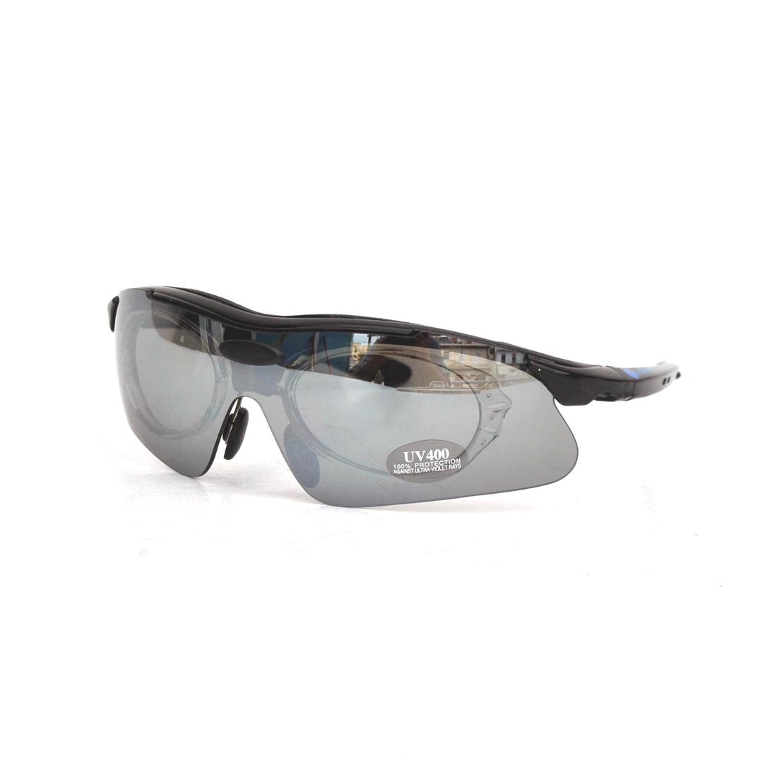 Vintage Wraparound Sunglasses | Y2K Sport Sunglasses | Black  display picture 1