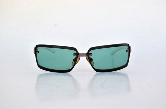 vintage byblos Green lens sunglasses retro eye we… - image 3