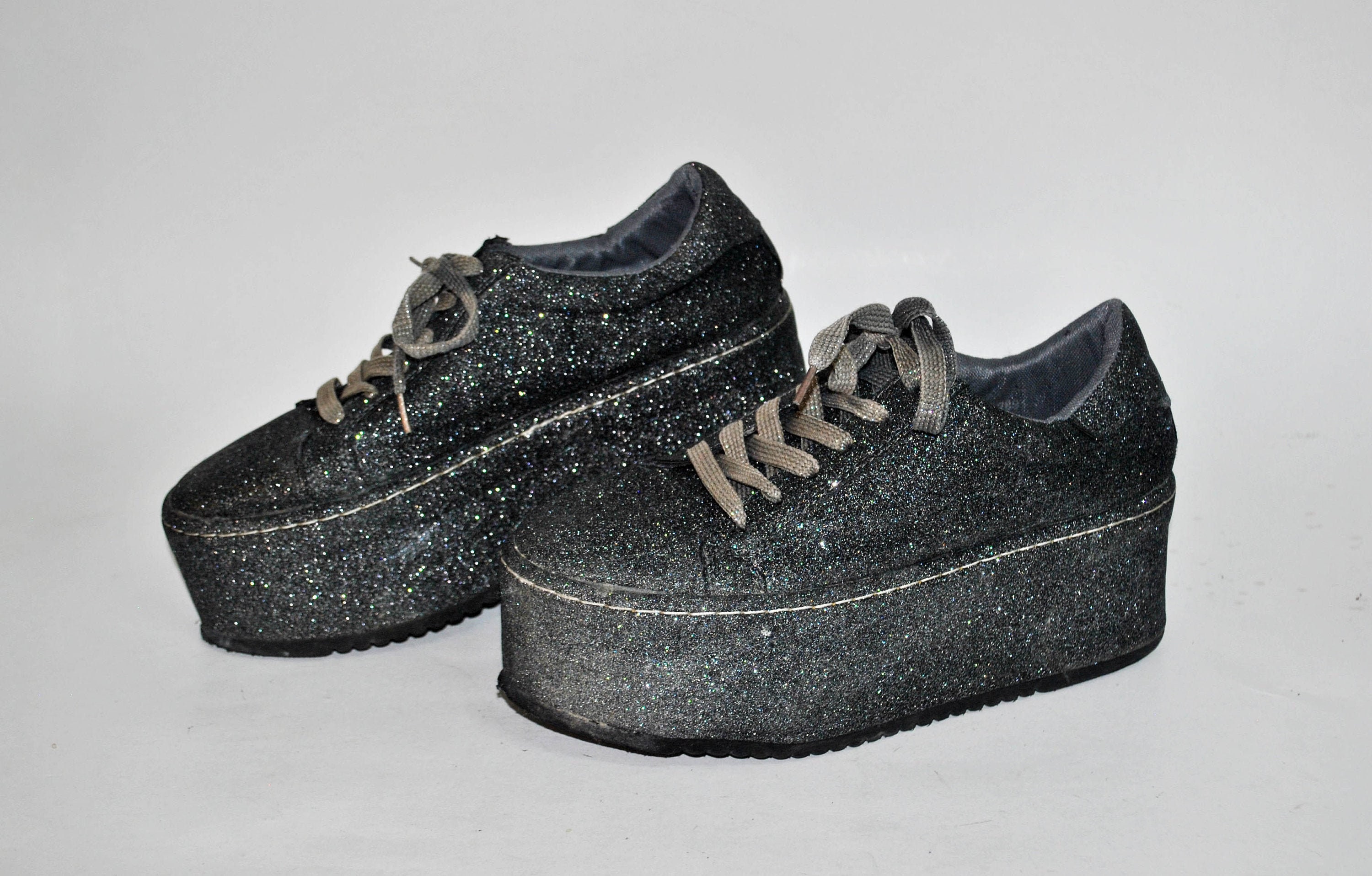 glitter platform sneakers