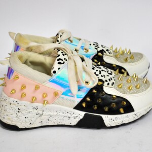 Chunky Studded Sneakers – Platåskor med statementmönster – Retro Streetwear Sneakers – Unisex Modeskor Storlek EU 40 UK 7 US 9 bild 5