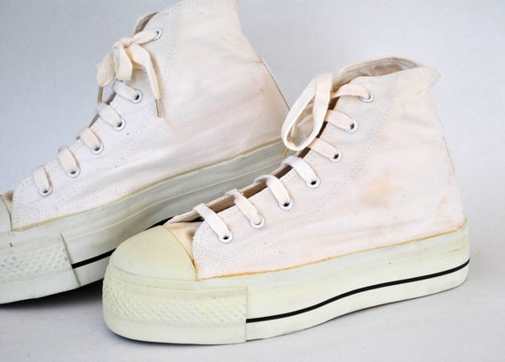 vintage shoes natural all star shoes hi tops wome… - image 2