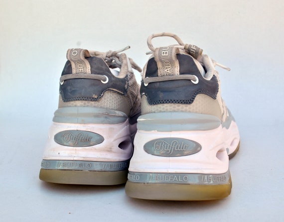 buffalo platform shoes chunky sneakers y2k gray w… - image 5