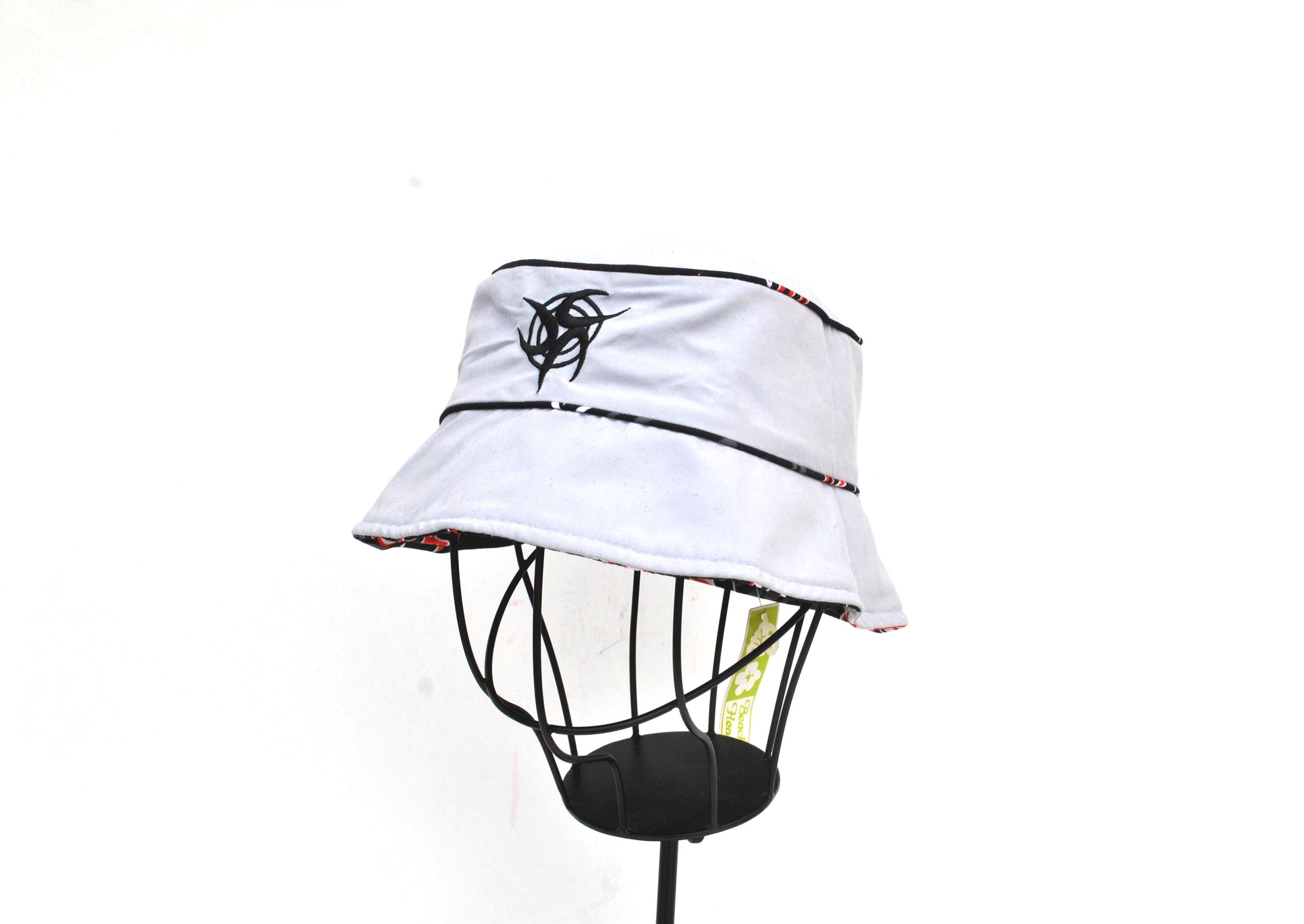 Double Face Gray Tribal Bucket Hat – Y2K Style Reversible 