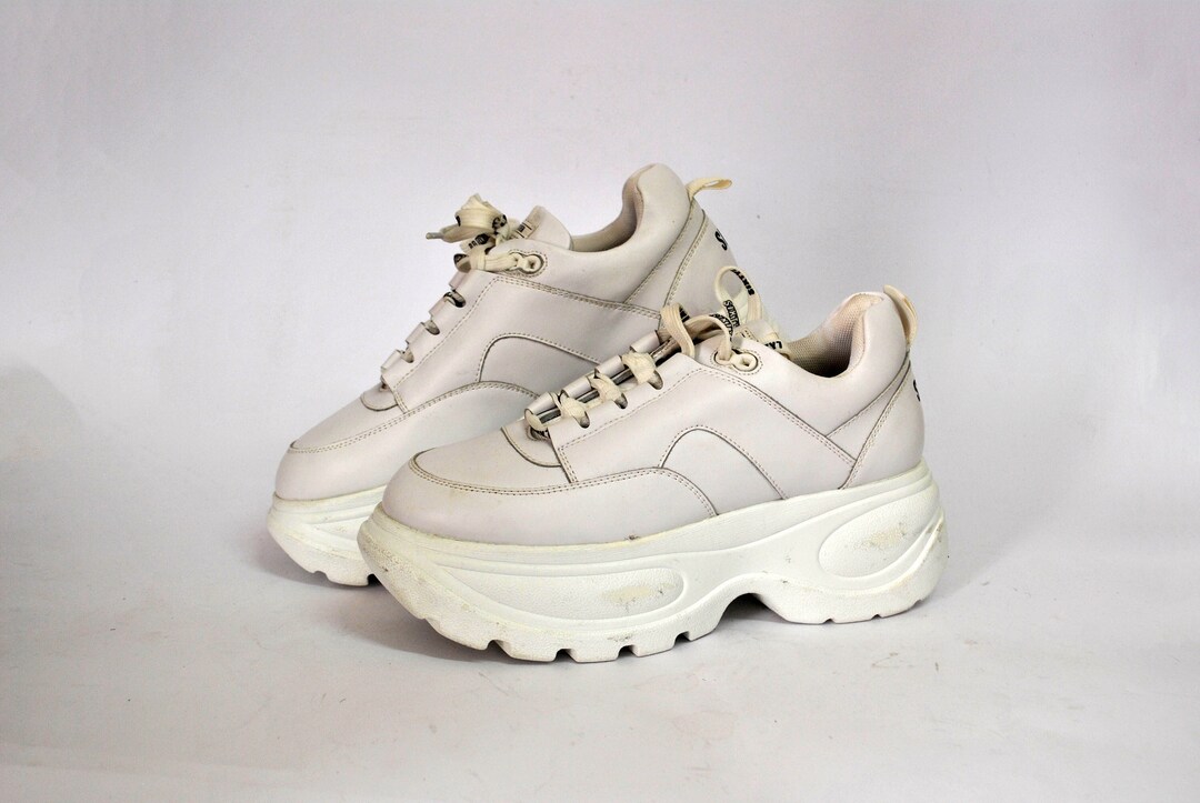 Platform Sixty Seven Shoes Sneakers White Chunky Y2k Goth Rock - Etsy