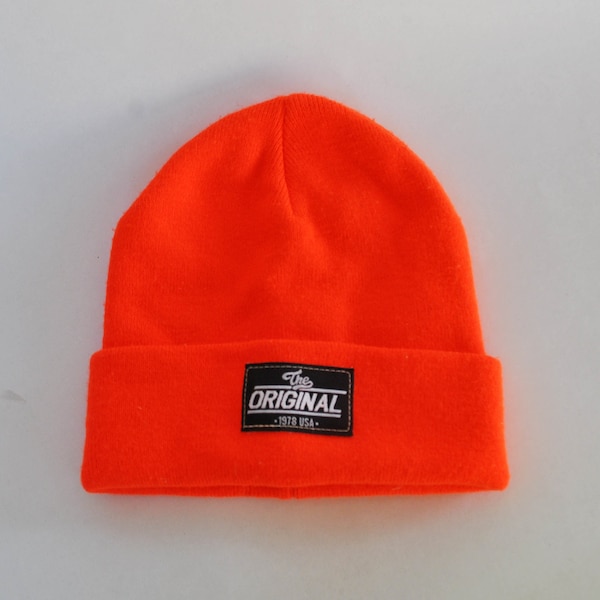 Bonnet orange en laine fluorescente bonnet noir bonnet en tricot unisexe enfants homme femme bonnet calotte tête de mort chapeau d'hiver chaud cadeau d'hiver