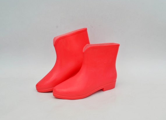 Fuchsia Rain Boots Shoes Womens Vintage Boots Jelly Boots 80s 90s Galoshes Boots Festival Pink Chunky Platform Car Wash Outdoor Work Shoes Etsy Canada