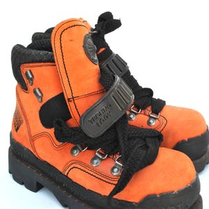 Vintage Orange Hiking Boots • Chunky Mountaineering Boots • 90s Gorpcore Footwear • Retro Outdoor Platforms • Unisex size eu 40 uk 7 us 9 image 8
