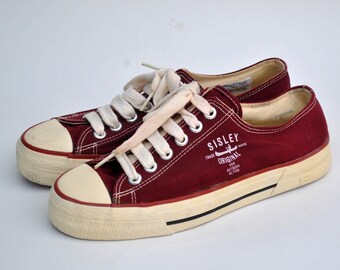 Leather Scarpe Sisley Vintage Sisley All Star Red Canvas Rock