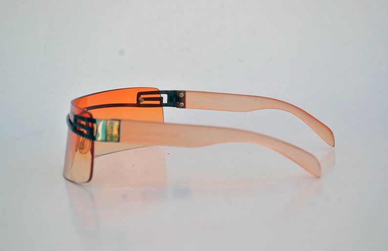 matrix rave aviator vintage zonnebril retro oogkleding club zonnebril unisex masker Festival y2k zonnebril futuristische oranje lens veganistisch afbeelding 5