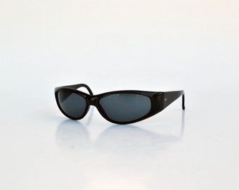 vintage black sunglasses retro eye wear round womens club sun glasses unisex steampunk Italian design futuristic black lens Aviator