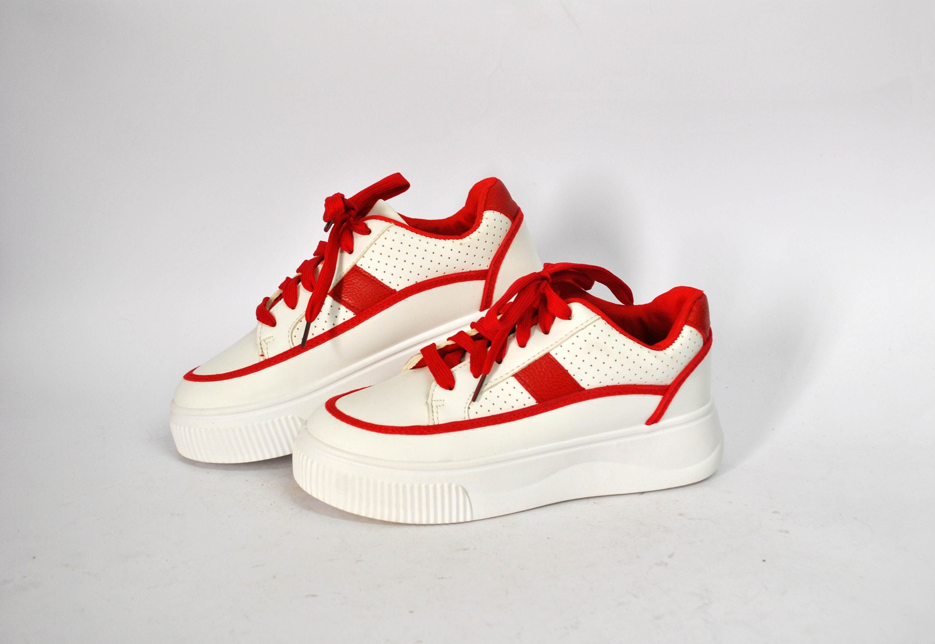 red platform sneakers
