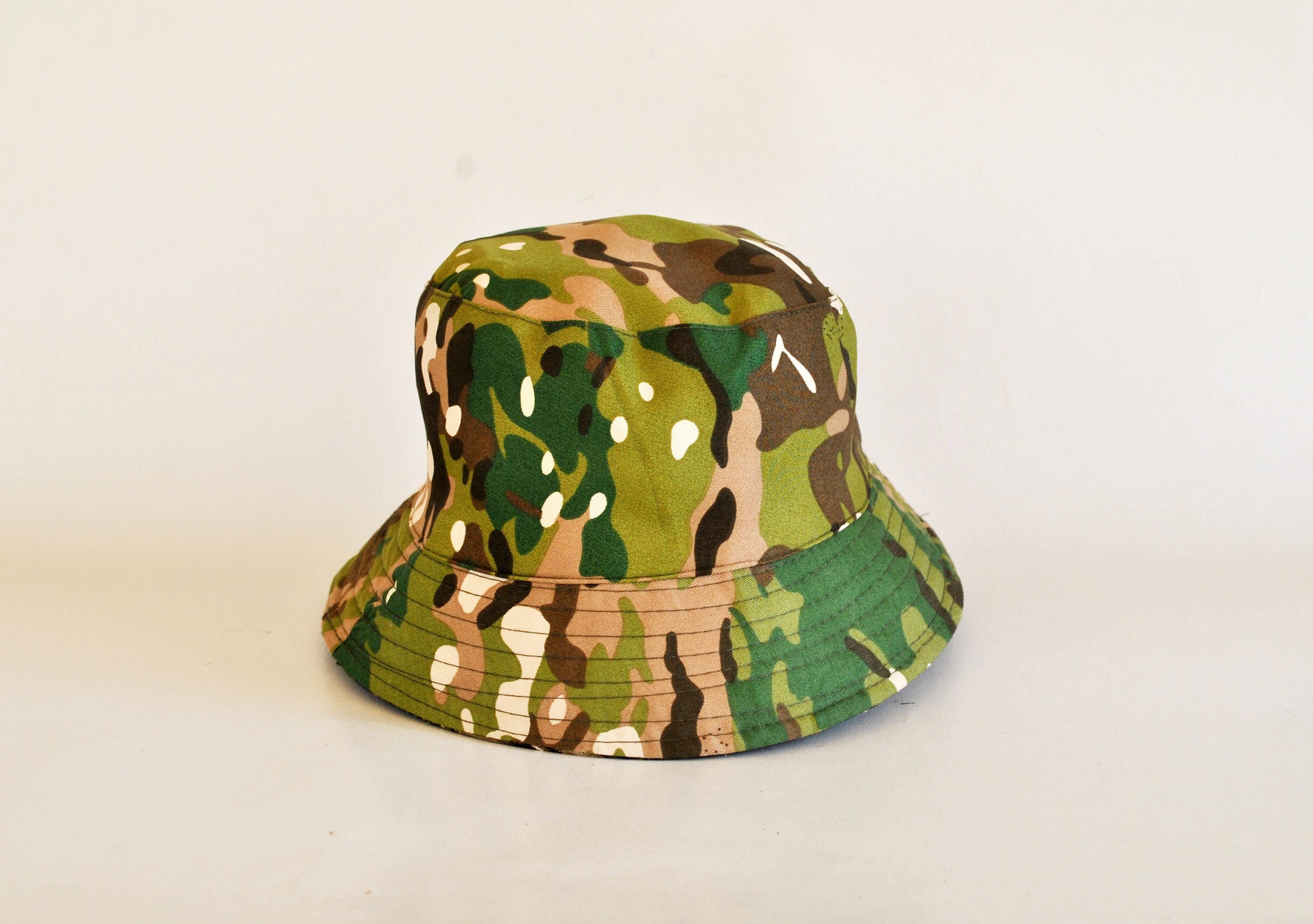 Vintage Army Hat Bucket Beach Hat Cat Fashion Hip Hop Trap 