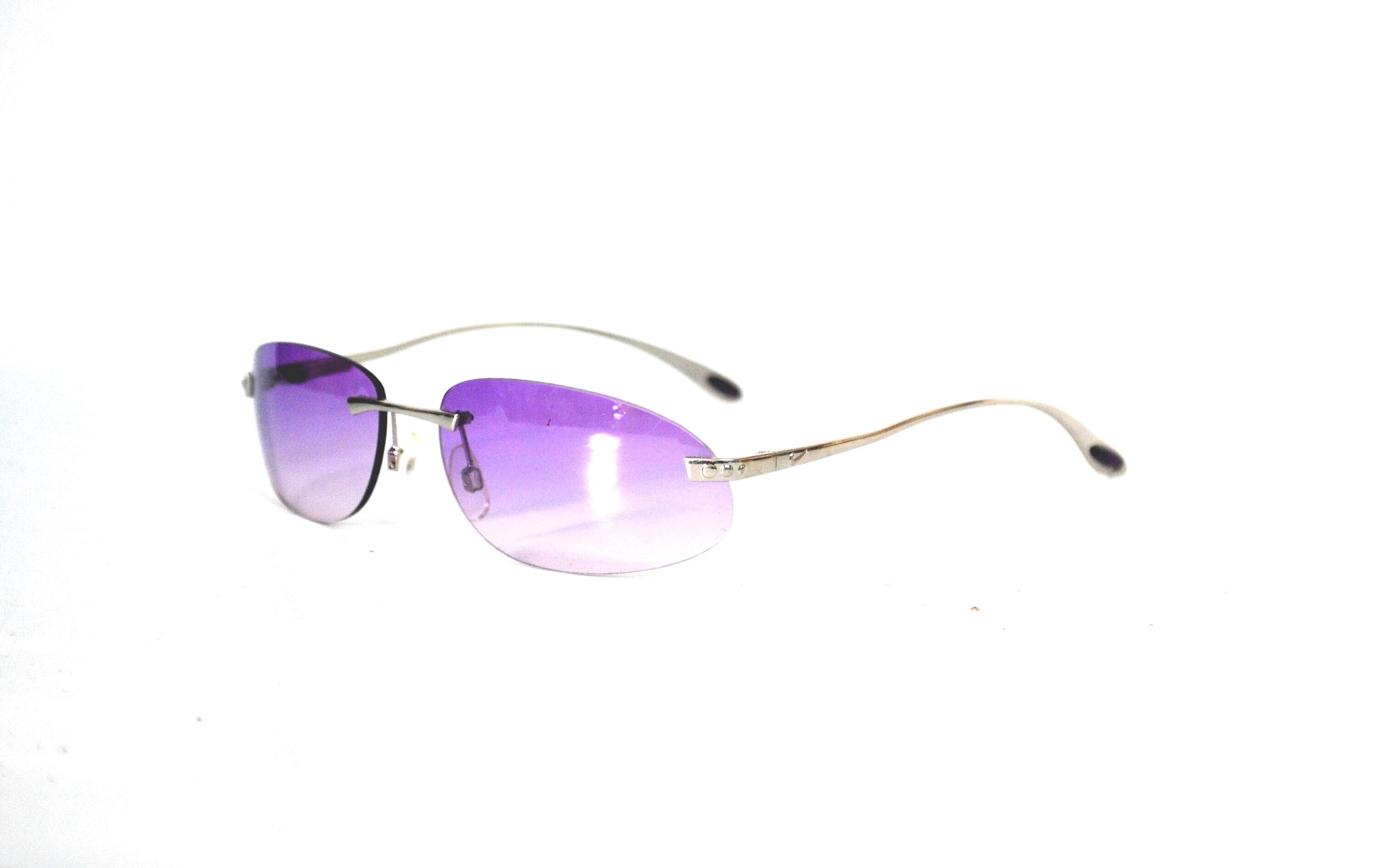 Vintage German plastic/metal Oversized Sunglasses with Purple Lenses chrome look Chrome Hearts Max BK – Vintage Frames Company main image 3