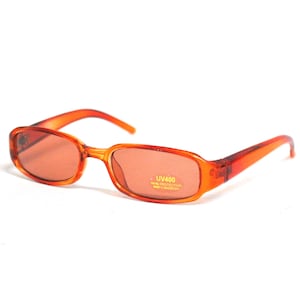Vintage Red Sunglasses UV400 | Y2K Micro Sunglasses | Translucent Retro Shades | 90s 2000s Eyewear