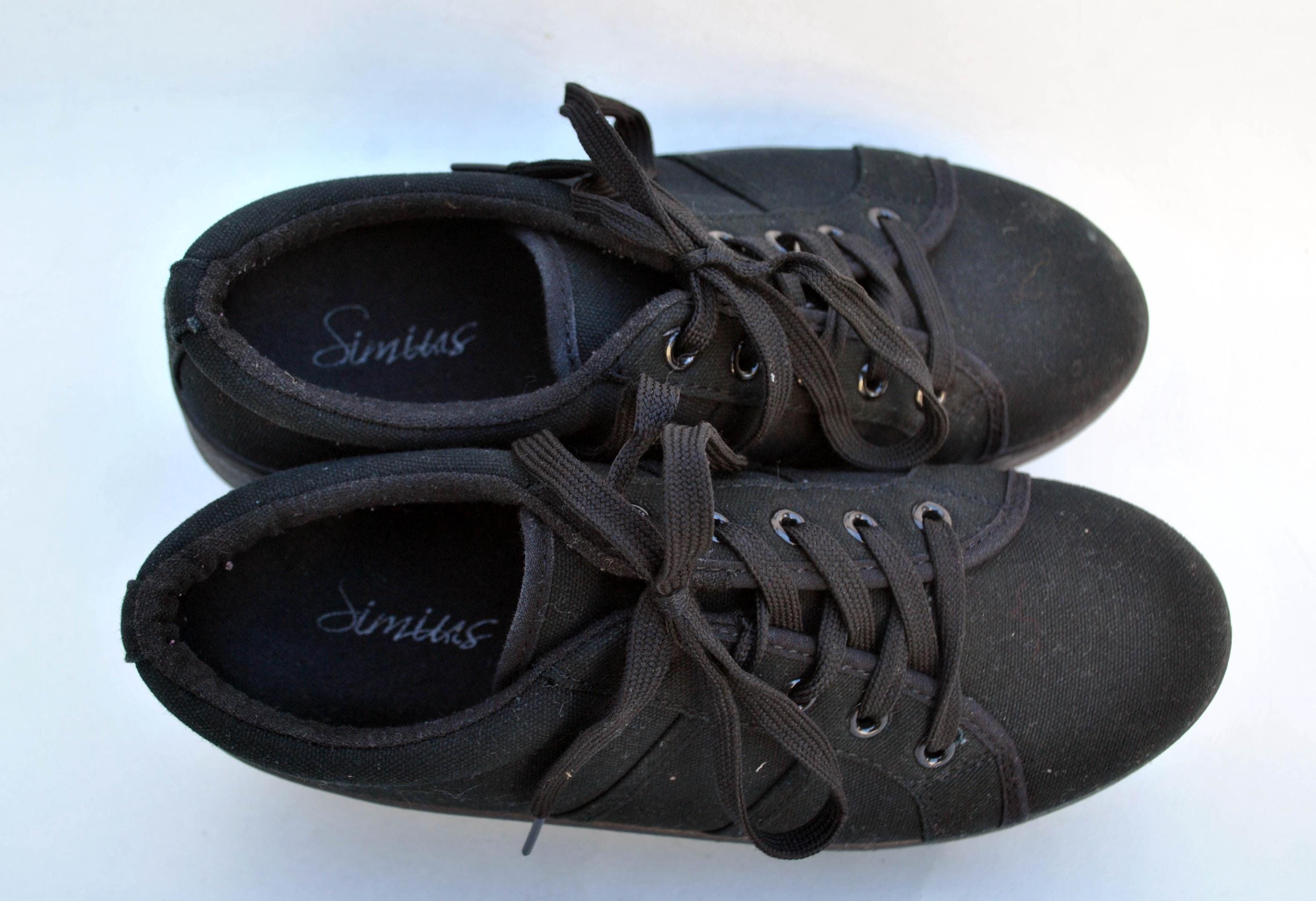Total Black Platform Shoes Cosplay Sneakers Canvas Y2k