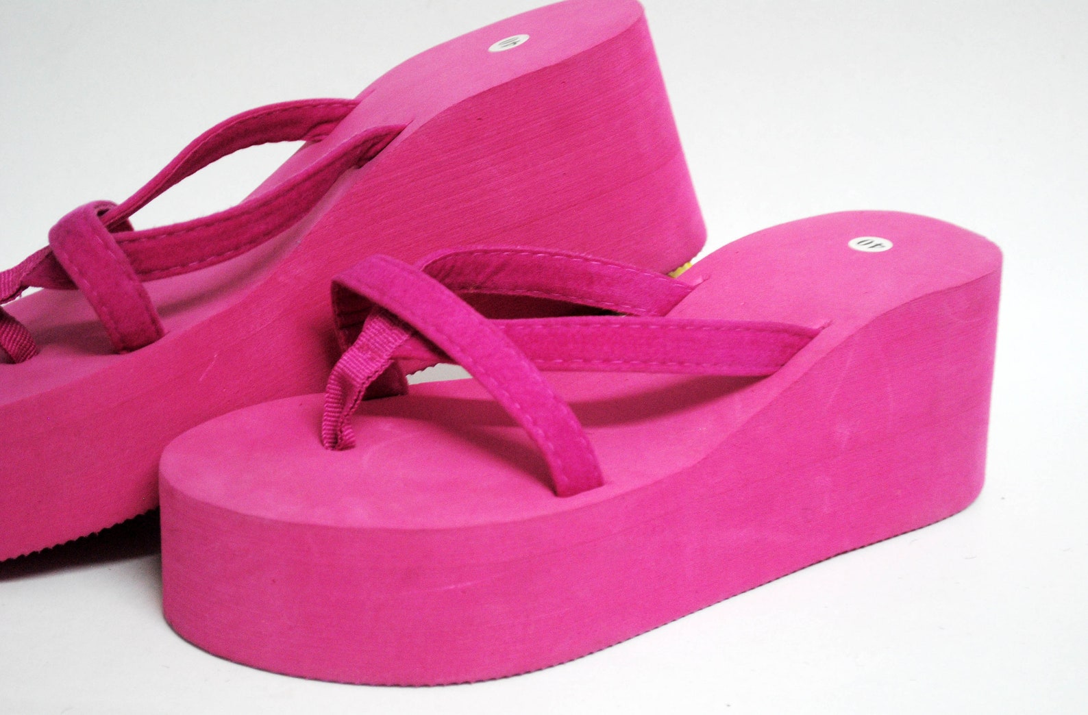 Platform slippers Japanese sandals pink foam size eu 40 uk 7 | Etsy