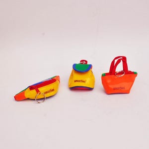 Llavero Smarties, monedero en miniatura, riñonera vintage, riñonera, bolso de cuero brillante tipo plátano, llavero para la cintura, bolso pequeño para festivales.