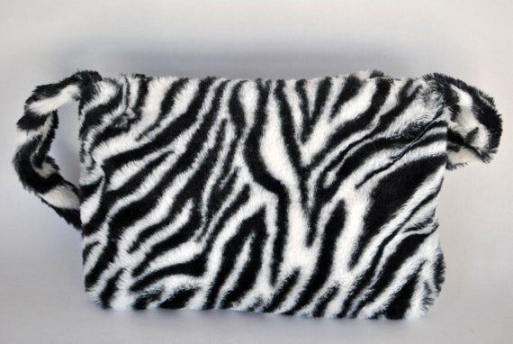 Fluffy zebra print bag hotsell
