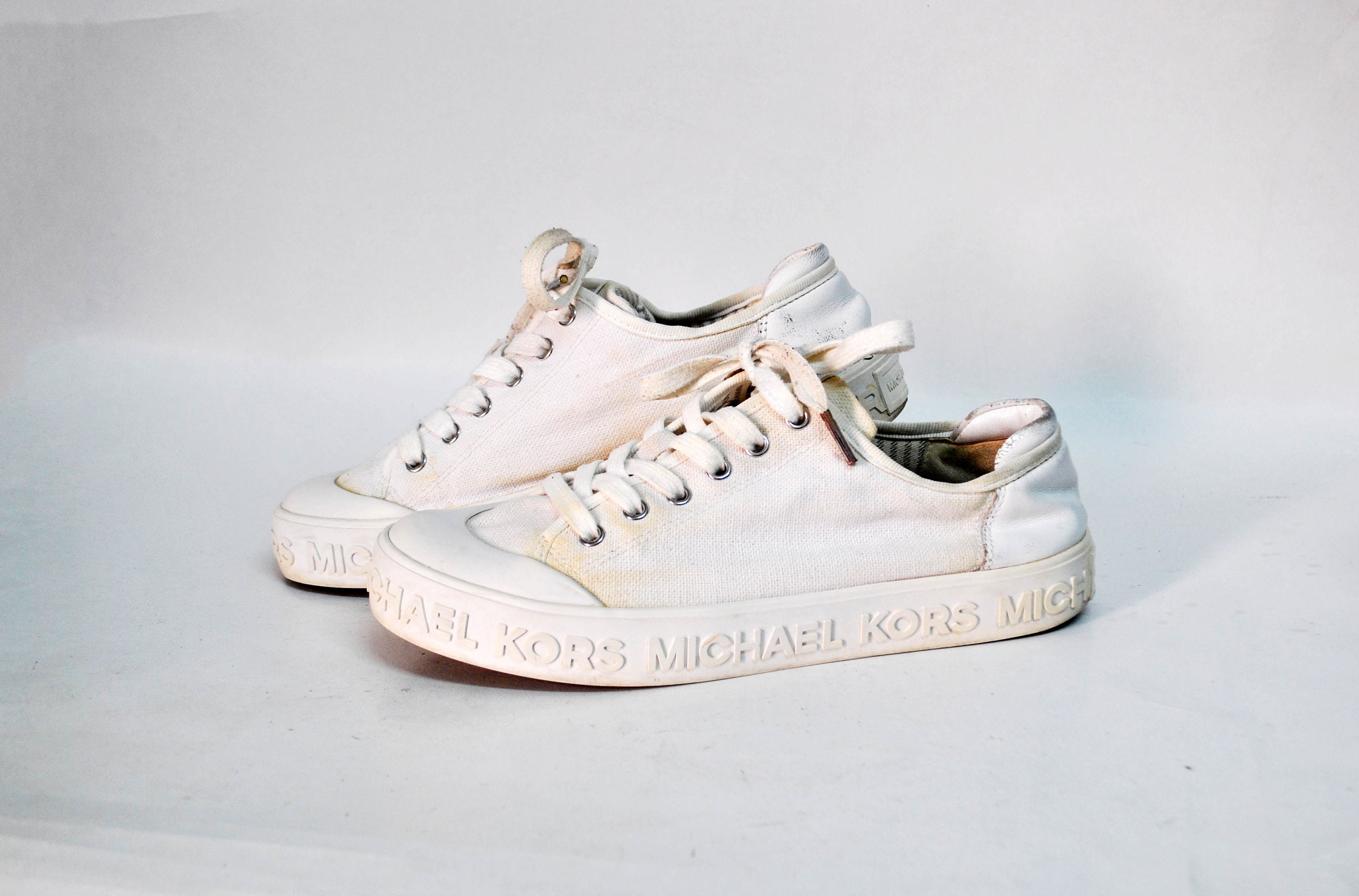 White Michael Kors Canvas Shoes Summer Shoes High Tops - Etsy Australia