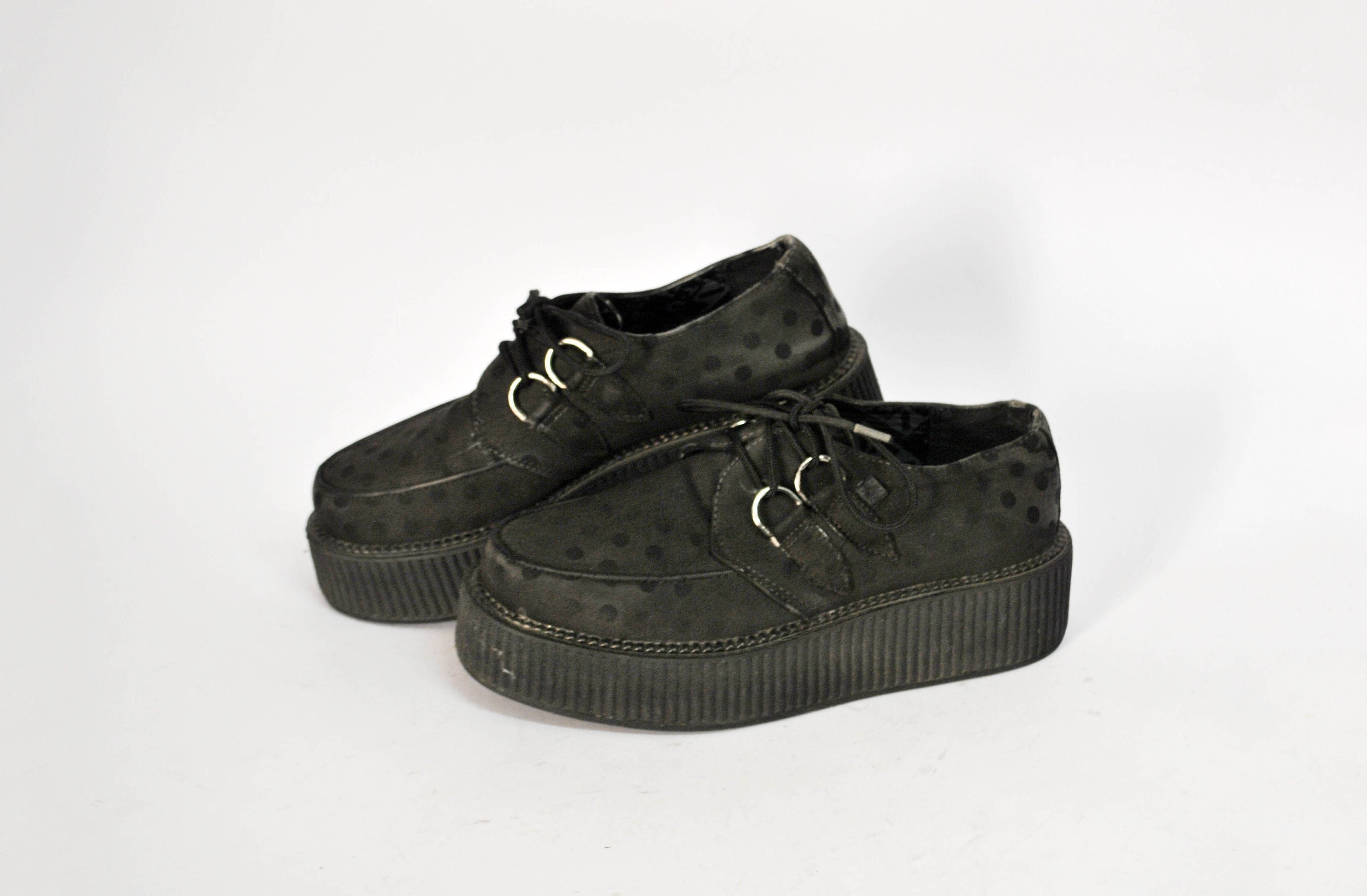 Ladies Creepers Trainers Womens Platform Goth Punk Lace Up Flat