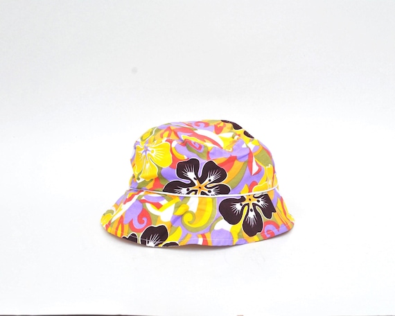 Vintage Floral Bucket Hat • Colorful 90s Sun Hat  display picture 2