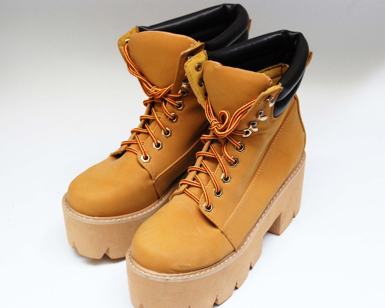 chunky boots platform brown ankle boots lace up hiking high top boots brown platform boots platform shoes vintage platform 90s platforms