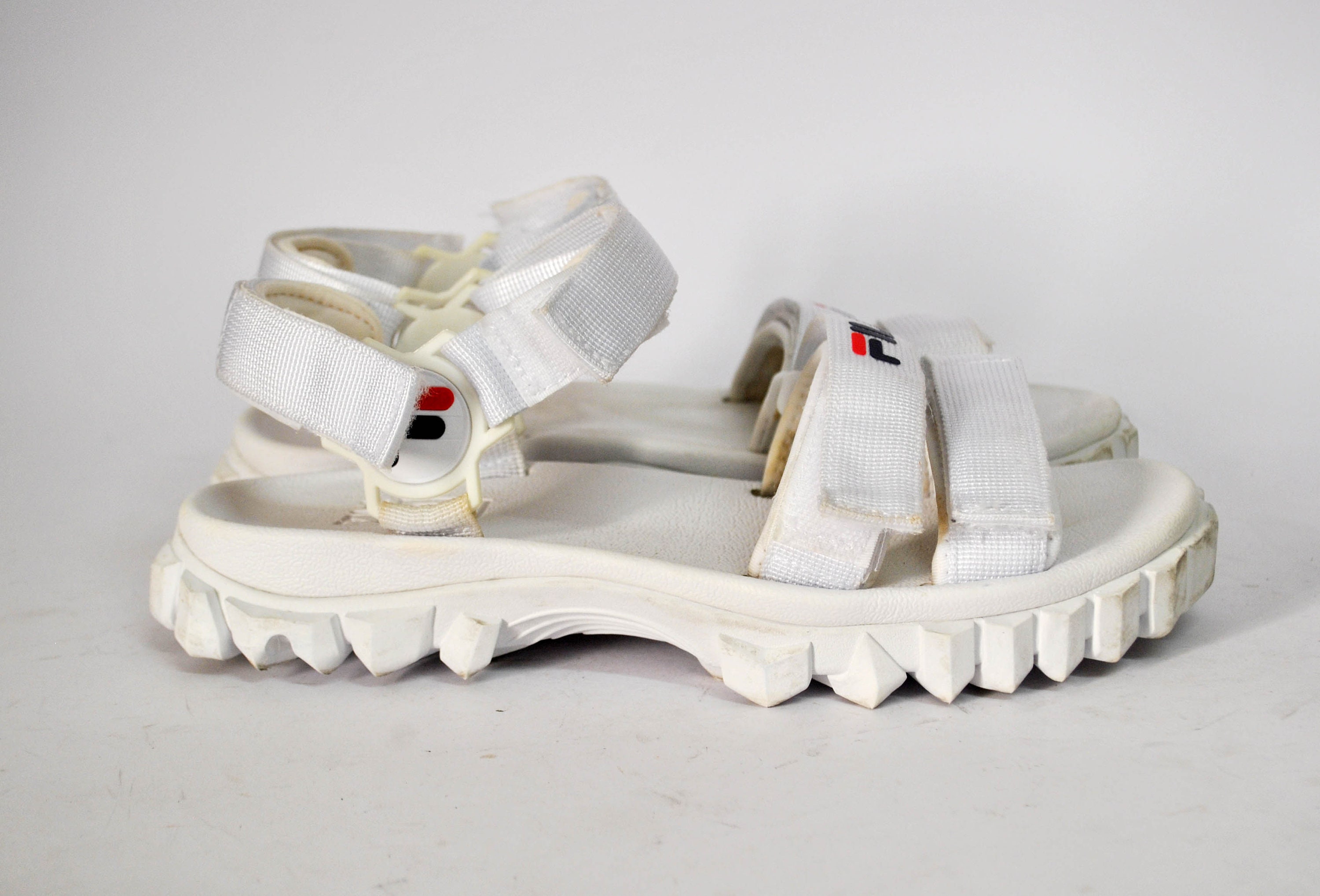 FILA Disruptor Womens Size 8 Platform Sandals Strappy Sporty Red White Blue  | eBay